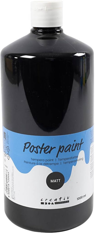 Creativ company acrylverf zwart zwart schoolverf | hobbyverf | zwarte acrylic verf | mat | 1000 ml | 1 stuk