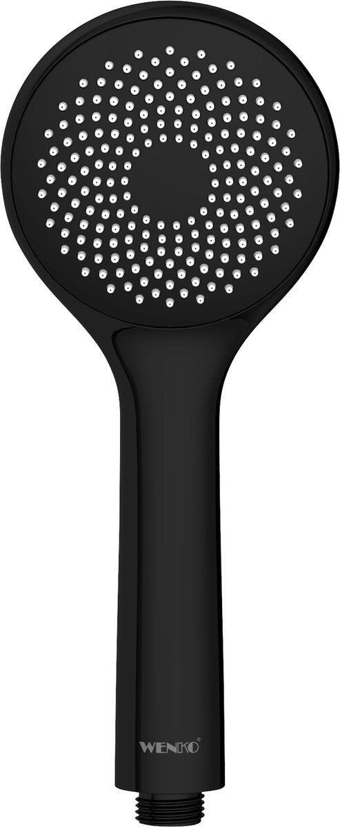Wenko handdouche watersaving - ø95mm - 1 straalsoort - mat zwart - douchekop - waterbesparend