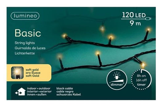Lumineo basic kerstverlichting 120led champagne