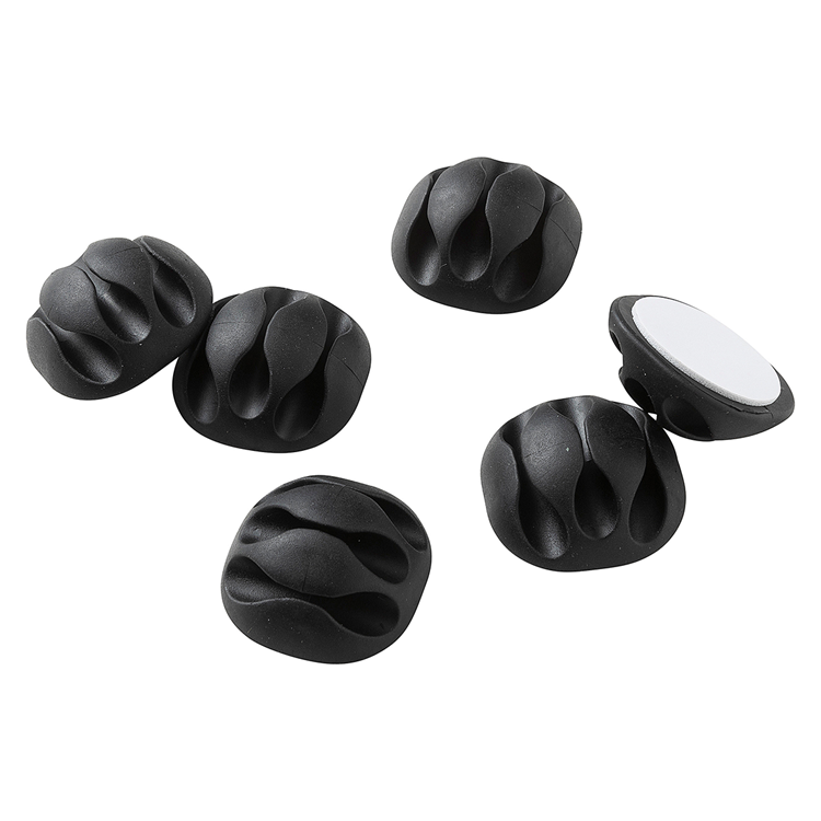 Load image into Gallery viewer, Mack 1071223 - 6 kabelhouders voor 3 kabels zelfklevend zwart | 6 stuks
