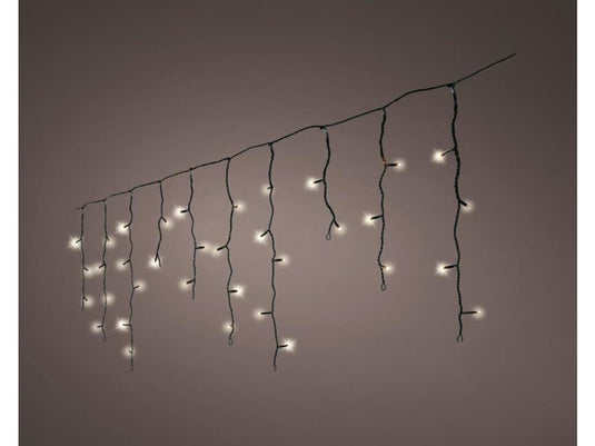 Lumineo icicle led verlichting 5m- 119led warmwit met 8-uurs timer en dimfunctie voor binnen en buiten