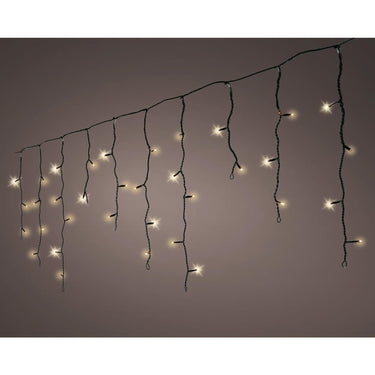 Lumineo led ijspegelverlichting 259led 1100cm 8 functie twinkel effect 8uur timer zwart soft gold buiten