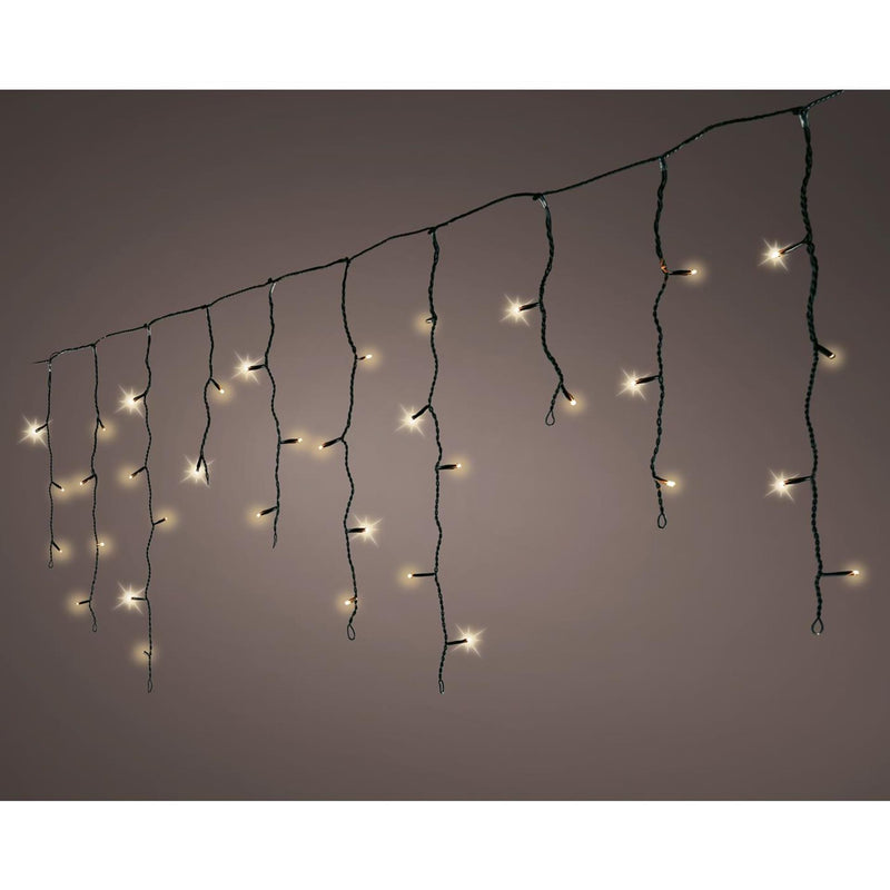 Load image into Gallery viewer, Lumineo led ijspegelverlichting 259led 1100cm 8 functie twinkel effect 8uur timer zwart soft gold buiten
