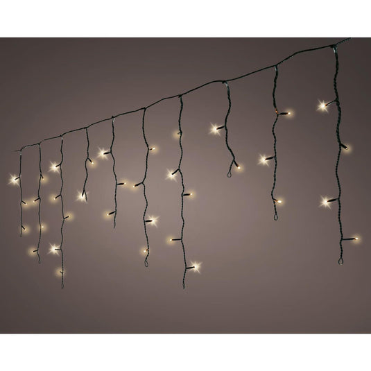 Lumineo led ijspegelverlichting 259led 1100cm 8 functie twinkel effect 8uur timer zwart soft gold buiten