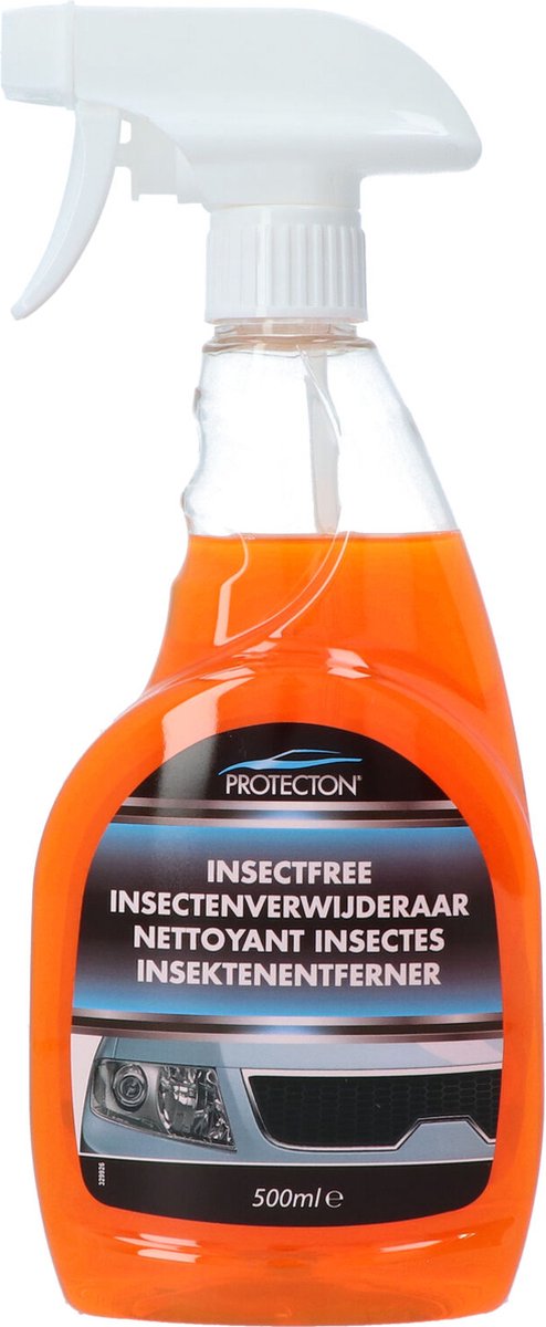 Protecton insectenverwijderaar - verwijdert snel insecten, vuil, sap olie – voor autoruiten, koplampen, chroom, kunststof gelakte oppervlakken - 500ml