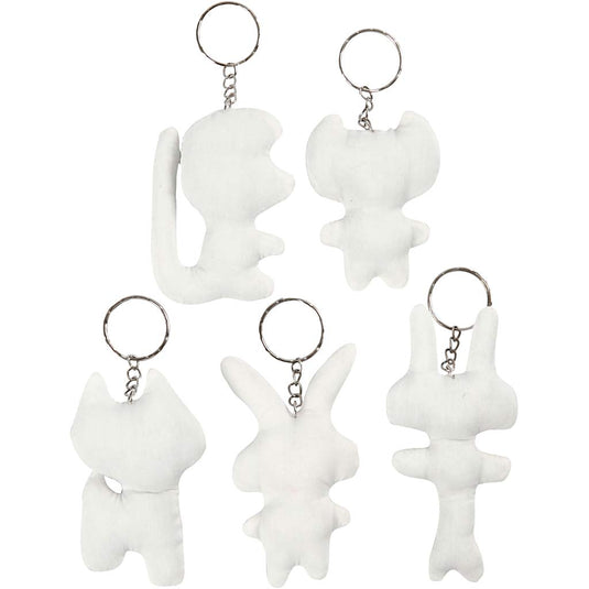 Creativ company stoffen dieren sleutelhanger, 5st.