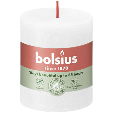 Bolsius rustiek stompkaars cloudy white ø68x80 mm 30 uur (4 stuks)