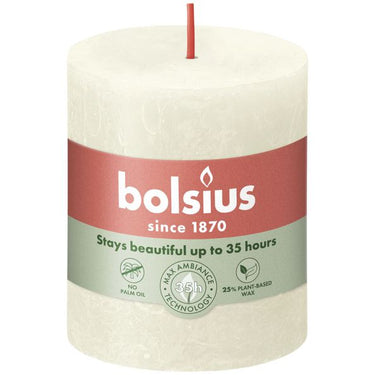 Bolsius rustiek stompkaars soft pearl ø68x80 mm 30 uur (4 stuks)