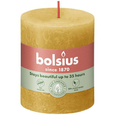 Bolsius rustiek stompkaars honey yellow ø68x80 mm 30 uur (4 stuks)