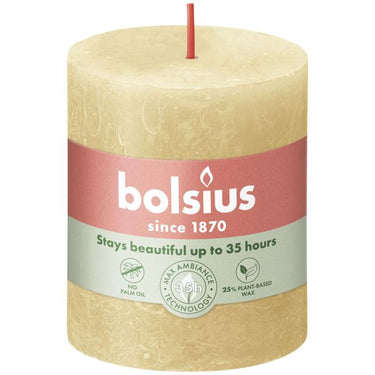 Bolsius rustiek stompkaars oat beige ø68x80 mm 30 uur (4 stuks)