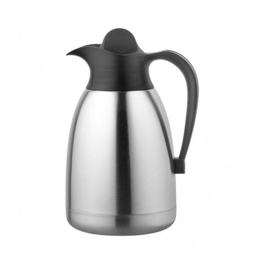 Cater-profi isoleerkan rvs 1,5l met zwarte schroefdop thermoskan thermosfles