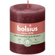 Bolsius rustiek stompkaars velvet red ø68x80 mm 30 uur (4 stuks)