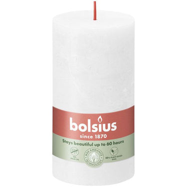 Bolsius rustiek stompkaars cloudy white ø68x130 mm 60 uur (4 stuks)
