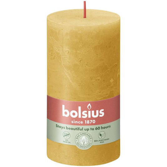 Bolsius rustiek stompkaars 130 68 honey yellow a4