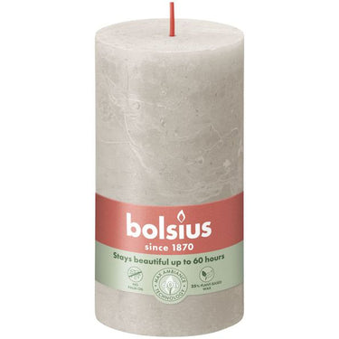 Bolsius rustiek stompkaars sandy grey ø68x130 mm 60 uur (4 stuks)