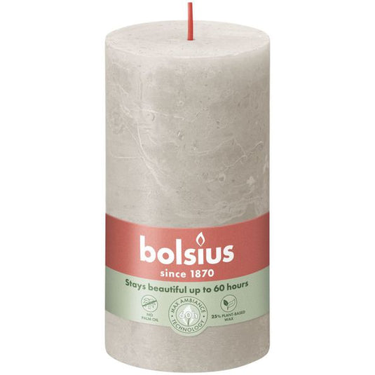 Bolsius rustiek stompkaars 130 68 sandy grey a4