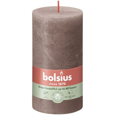 Bolsius rustiek stompkaars rustic taupe ø68x130 mm 60 uur (4 stuks)