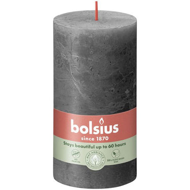 Bolsius rustiek stompkaars stormy grey ø68x130 mm 60 uur (4 stuks)