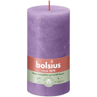 Bolsius rustiek stompkaars vibrant violet ø68x130 mm 60 uur (4 stuks)