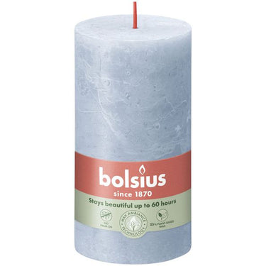 Bolsius rustiek stompkaars sky blue ø68x130 mm 60 uur (4 stuks)
