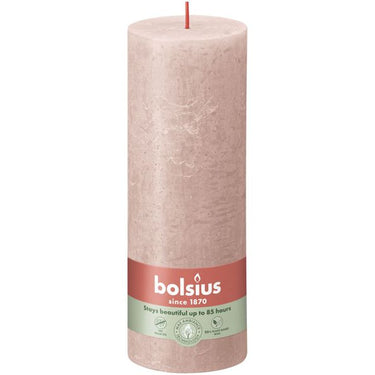 Bolsius rustiek stompkaars misty pink ø68x190 mm 85 uur (4 stuks)