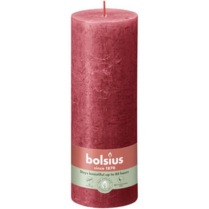 Bolsius rustiek stompkaars delicate red ø68x190 mm 85 uur (4 stuks)
