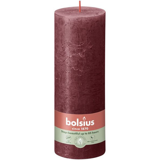 Bolsius rustiek stompkaars 190 68 velvet red a4
