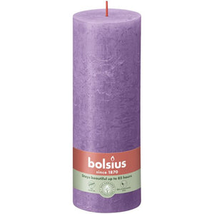 Bolsius rustiek stompkaars vibrant violet ø68x190 mm 85 uur (4 stuks)