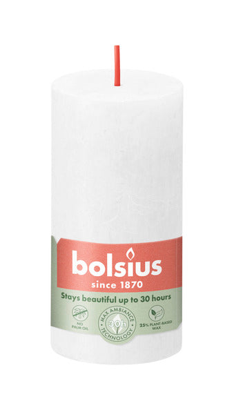 Bolsius rustiek stompkaars cloudy white ø50x100 mm 30 uur (8 stuks)