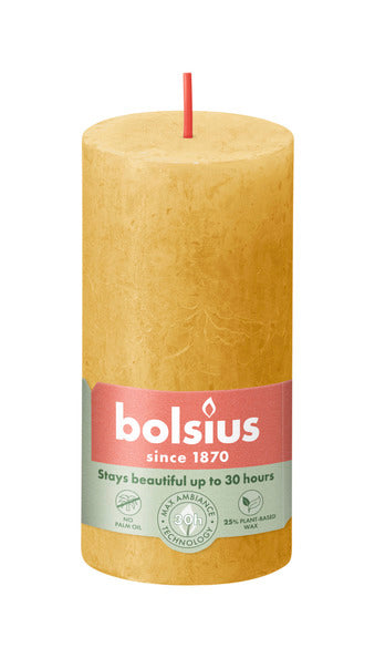 Bolsius rustiek stompkaars 100 50 honey yellow a8