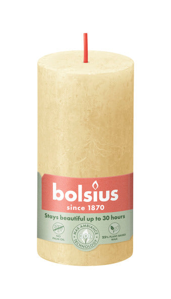Bolsius rustiek stompkaars oat beige ø50x100 mm 30 uur (8 stuks)