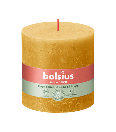 Bolsius rustiek stompkaars honey yellow ø100x100 mm 62 uur (3 stuks)