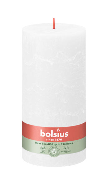 Bolsius rustiek stompkaars cloudy white ø100x200 mm 125 uur (4 stuks)