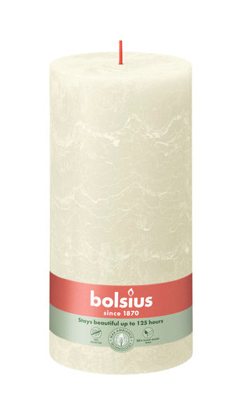 Bolsius rustiek stompkaars soft pearl ø100x200 mm 125 uur (4 stuks)