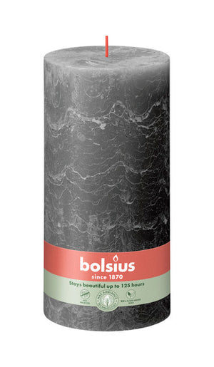 Bolsius rustiek stompkaars stormy grey ø100x200 mm 125 uur (4 stuks)