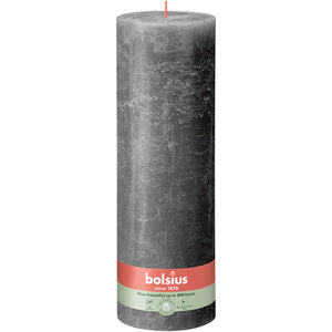 Bolsius rustiek stompkaars stormy grey ø100x300 mm 200 uur (4 stuks)