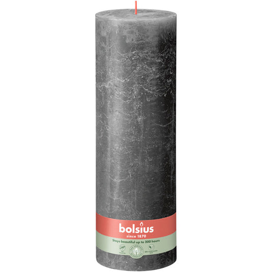 Bolsius rustiek stompkaars stormy grey ø100x300 mm 200 uur (4 stuks)