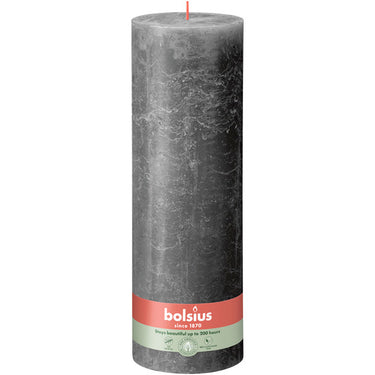 Bolsius rustiek stompkaars stormy grey ø100x300 mm 200 uur (4 stuks)