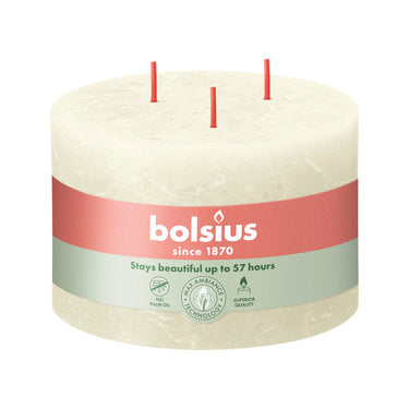 Bolsius kaars 3 lonten soft pearl ø140x90 mm 57 uur (2 stuks)