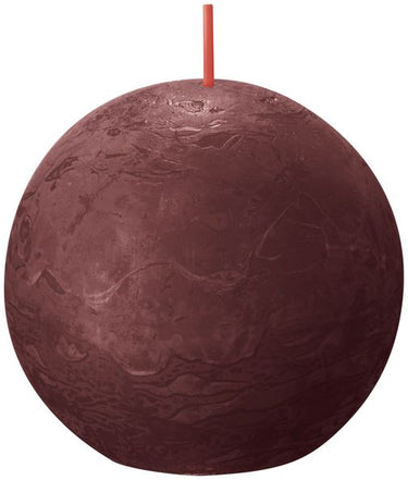 Bolsius rustiek bolkaars velvet red ø76 mm 25 uur (6 stuks)