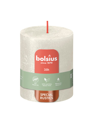 Bolsius stompkaars shimmer ivory ø68x80 mm 35 uur (4 stuks)
