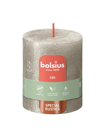 Bolsius stompkaars shimmer champagne ø68x80 mm 35 uur (4 stuks)