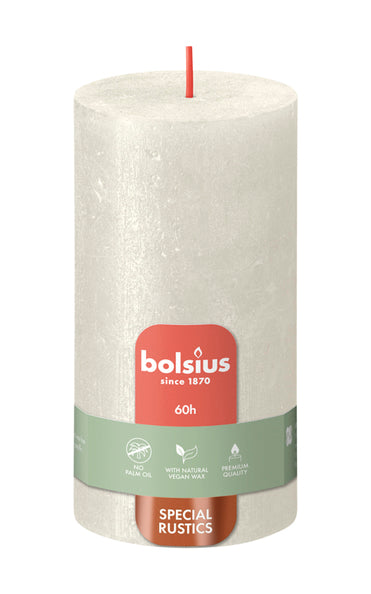 Bolsius stompkaars shimmer ivory ø68x130 mm 60 uur (4 stuks)