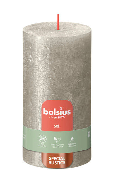 Bolsius stompkaars shimmer 130 68 champagne a4