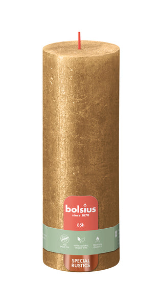 Bolsius stompkaars shimmer 190 68 gold a4
