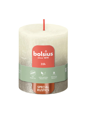 Bolsius stompkaars soft pearl + champagne ø68x80 mm 35 uur (4 stuks)