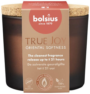 Bolsius geurglas met kurkdeksel true joy oriental soft ø83x66mm 21 uur (6x)