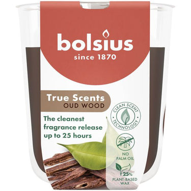 Bolsius geurglas true scents oud wood ø73x80 mm 25 uur (6 stuks)
