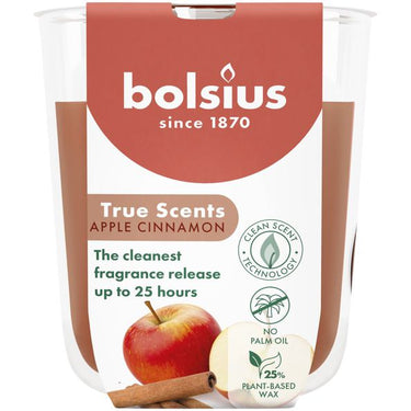 Bolsius geurglas true scents apple cinnamon ø73x80 mm 25 uur (6 stuks)