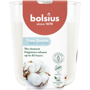 Bolsius geurglas true scents fresh cotton ø85x97 mm 45 uur (4 stuks)